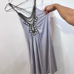 🛍️4 for 20$ / Bizz Girl Macrame detail Tank Top Tunic / Grey / L
